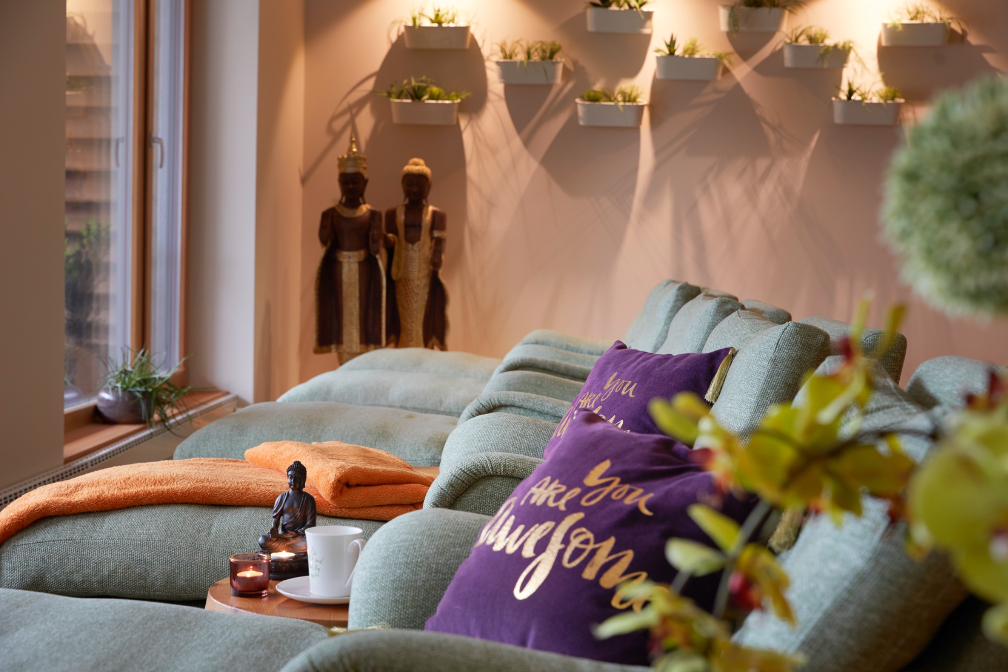 Ayurveda treatment room prepared for therapy
